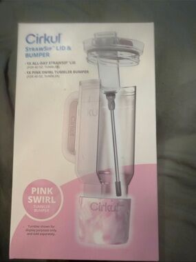 Cirkul Pink Swirl StrawSip Lid & Tumbler Bumper